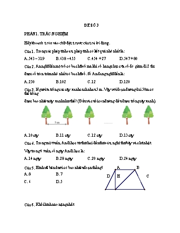 Đề kiểm tra cuối kì 2 môn Toán Lớp 2 (Sách Chân trời sáng tạo) - Đề số 3