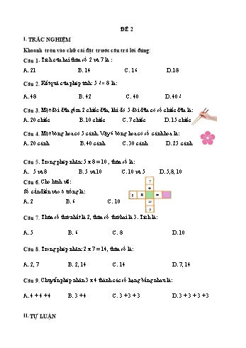 Đề ôn học kì 2 Toán Lớp 2 - Đề 2
