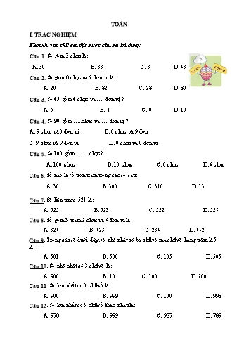 Đề ôn thi học kì 2 môn Tiếng Việt, Toán Lớp 2 - Đề 4