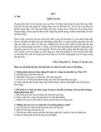 Đề thi học kì 2 môn Tiếng Việt Lớp 2 Sách Cánh diều - Đề số 7 (Có đáp án)